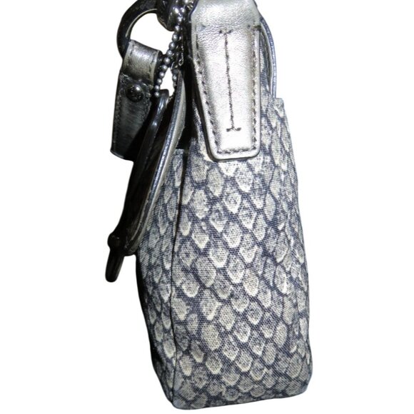 Coach 2013 Taylor Grey Snake Print Canvas & Leather trim Crossbody handbag - Picture 4 of 12